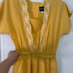 Vintage Strait Lane yellow dress with Embroidered detail